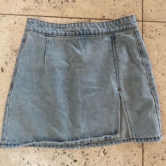 Princess Polly Denim Mini Skirt with Slit - Picture 2 of 4